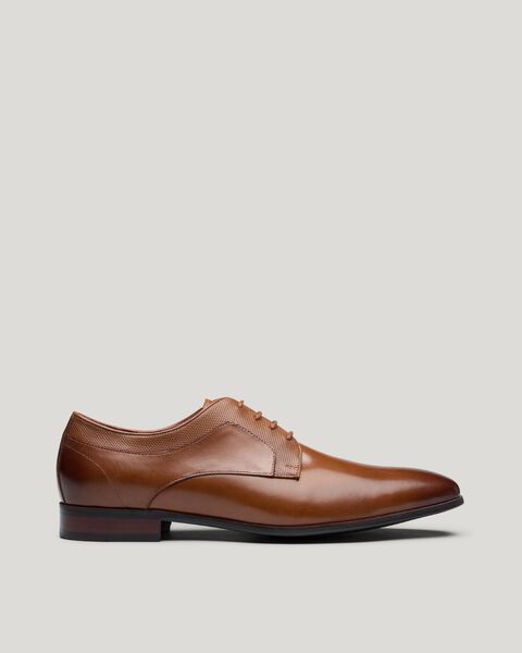 Leather Derby Dress Shoe, Tan, hi-res